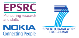 EPSRC, FP7 and Nokia logos